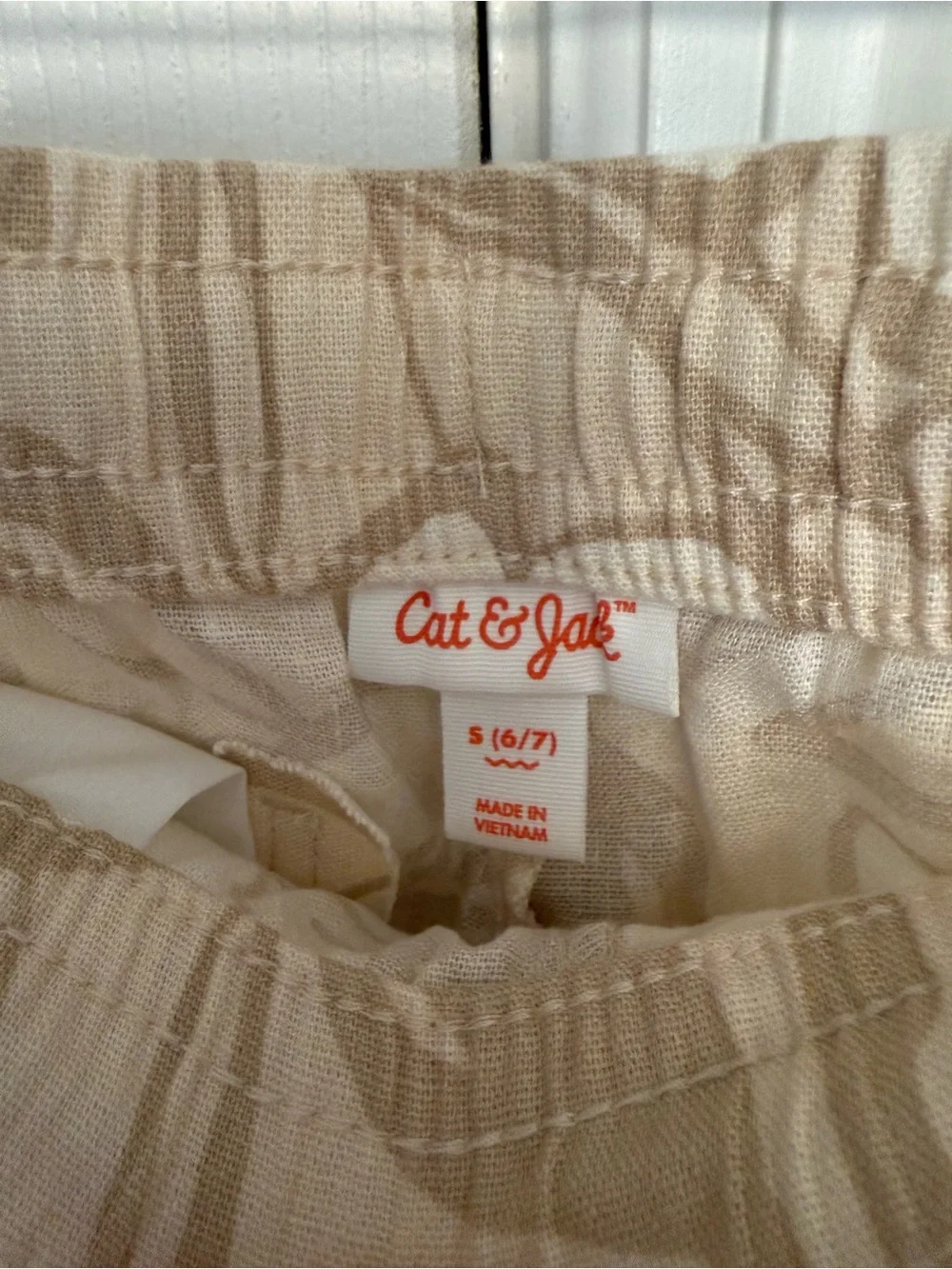 Cat & Jack Tan Floral Above-the-Knee Shorts